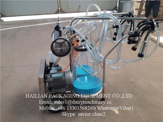 Delaval Mobile Milking Machine With Measuring Buckets For Dairy Cow Farms