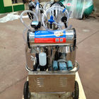 Double Buckets Mobile Milk Pump Machine / Portable Milking Machine 25L * 2