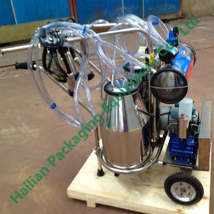 Hand Operated Milk Sucking Machine Twin Buckets With Vacuum Pump